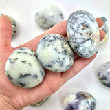 White Agate with Dendrite Palm Stone, Dendrite Agate Palm, Polished Dendrite Agate Palm