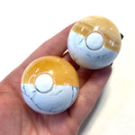 Orange Calcite and Howlite Poke Ball, Pokemon Ball, Pokemon Gemstone Ball, Pokemon Crystal Ball