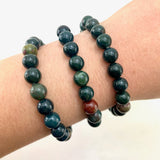 8mm Bloodstone Bracelet, Round Bloodstone Bracelet, Bloodstone Gemstone Bracelet, GC-28