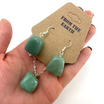 Green Aventurine Necklace and Earring Set, Aventurine Pendant, Aventurine Earrings, 18" Chain
