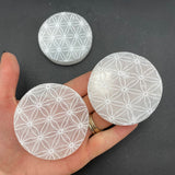 Flower of Life Grid Selenite, Selenite Flower of Life, Flower of Life Grid, Crystal Grid, Flat Selenite