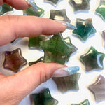 Fluorite Star Carving, Fluorite Gemstone Star, Fluorite Star, Flat Fluorite Star Carving, B-26