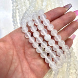 8mm Round Selenite Bead, Selenite Bead, Selenite Bead Strand, 16” Selenite Bead Strand