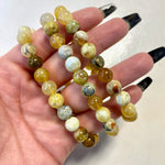 Yellow Opal Round Bracelet, 7mm Yellow Opal Bracelet, Quality Yellow Opal Bracelet, A-02