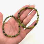 Dainty Nephrite Jade Bracelet, Round Bead Nephrite Bracelet, 3-4mm Nephrite Bracelet, GA-04