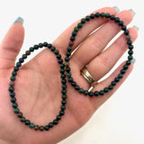 Dainty Bloodstone Bracelet, Round Bead Bloodstone Bracelet, 3-4mm Bloodstone Bracelet, GA-09