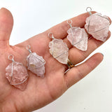 Rose Quartz Arrowhead Pendant, Wire Wrapped Arrowhead, Arrowhead Necklace, J-23