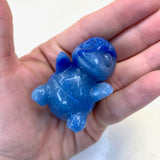 Blue Aventurine Squirtle Carving, Gemstone Squirtle Carving, Crystal Squirtle Carving