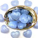 Blue Chalcedony Heart, Chalcedony Heart, Chalcedony from Turkey