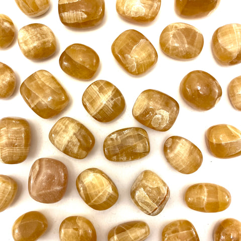 Honey Calcite Tumble, Tumbled Honey Calcite, Healing Calcite Stone, T-27