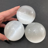 7cm Selenite Sphere, Polished Selenite Sphere, Medium Selenite Sphere