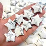 Howlite Star Carving, Howlite Gemstone Star, Howlite Star, Flat Howlite Star Carving, B-22