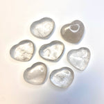 Clear Quartz Heart, Quartz Heart Palm Stone, Polished Quartz Heart, B-09