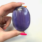 Purple Fluorite Palm Stone, Bright Purple Fluorite Palm, Natural Fluorite Palm Stone, Polished Purple Fluorite, B-50