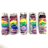 7 Chakra White Sage Bundle, Dried Roses, Chakra Sage, White Sage Smudge