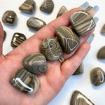 Striped Flint Tumbled Stone, Tumbled Flint, Flint Tumble, Flint from Poland, T-58