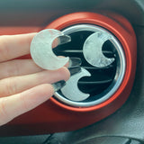 Quartz Moon Car Vent Clip, Quartz Moon Crystal Car Clip, Moon Crystal Vent Clip, Gemstone Vent Clip for Car