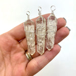 Quartz Orgonite Pendant, Double Terminated Quartz Pendant, Quartz Chips in Resin, Quartz Pendant