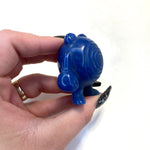 Blue Aventurine Poliwhirl Carving, Poliwhirl Gemstone Carving, Poliwhirl Pokemon Crystal Carving