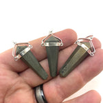 Pyrite Swivel Pendant, Double Terminated Pyrite Pendant, Simple Pyrite Pendant, Silver Pyrite Pendant