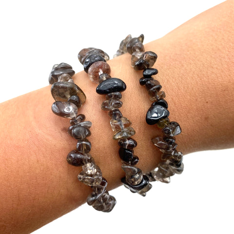 Smoky Quartz Gemstone Bracelet, Smoky Quartz Bracelet, Smoky Quartz Chip Bracelet