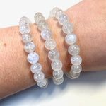 Rainbow Moonstone Round Bracelet, 7-8mm Moonstone Bracelet, Quality Moonstone Bracelet, A-02