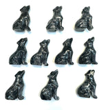 2" Larvikite Wolf, Larvikite Wolf Carving, Howling Larvikite Wolf, Gemstone Larvikite Wolf, B-43