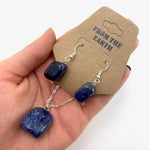 Sodalite Necklace and Earring Set, Sodalite Pendant, Sodalite Earrings, 18" Chain