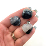 Agate Heart Pendant, Dainty Agate Heart Pendant, Agate Gemstone Heart Pendant