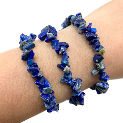 Lapis Lazuli Gemstone Bracelet, Lapis Bracelet, Lapis Chip Bracelet